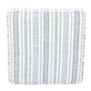 Pyp Square Storage Ottoman | 18’’ Blue White Striped | Brown Legs