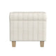Pyp Square Storage Ottoman | 18’’ Ivory Pinstripe Fabric | Brown Legs