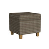 Pyp Square Storage Ottoman | 18" Brown Windowpane Fabric | Wood Legs