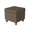 Pyp Square Storage Ottoman | 18" Brown Windowpane Fabric | Wood Legs