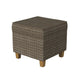 Pyp Square Storage Ottoman | 18" Brown Windowpane Fabric | Wood Legs