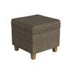 Pyp Square Storage Ottoman | 18" Brown Windowpane Fabric | Wood Legs