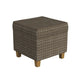 Pyp Square Storage Ottoman | 18" Brown Windowpane Fabric | Wood Legs