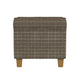 Pyp Square Storage Ottoman | 18" Brown Windowpane Fabric | Wood Legs