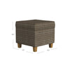 Pyp Square Storage Ottoman | 18" Brown Windowpane Fabric | Wood Legs
