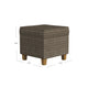 Pyp Square Storage Ottoman | 18" Brown Windowpane Fabric | Wood Legs