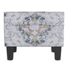 Ishi Accent Storage Ottoman | 22’’ White Blue Print Black Legs