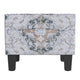 Ishi Accent Storage Ottoman | 22’’ White Blue Print Black Legs