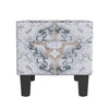 Ishi Accent Storage Ottoman | 22’’ White Blue Print Black Legs