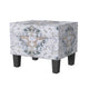 Ishi Accent Storage Ottoman | 22’’ White Blue Print Black Legs