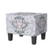 Ishi Accent Storage Ottoman | 22" White Blue Print, Black Legs