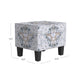 Ishi Accent Storage Ottoman | 22’’ White Blue Print Black Legs