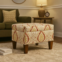 Burnt Orange, Beige, Walnut Brown