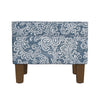 Ishi Accent Storage Ottoman | 22’’ Classic Denim Blue White Print