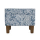 Ishi Accent Storage Ottoman | 22’’ Classic Denim Blue White Print