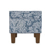 Ishi Accent Storage Ottoman | 22’’ Classic Denim Blue White Print