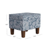 Ishi Accent Storage Ottoman | 22’’ Classic Denim Blue White Print