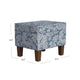 Ishi Accent Storage Ottoman | 22’’ Classic Denim Blue White Print
