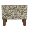 Ishi Accent Storage Ottoman | 22" Brown White Classic Floral Print
