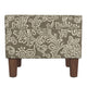 Ishi Accent Storage Ottoman | 22" Brown White Classic Floral Print