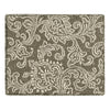 Ishi Accent Storage Ottoman | 22" Brown White Classic Floral Print