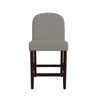 Aleo Counter Stool Chair | Gray Woven Fabric and Tapered Wood Legs BM334449