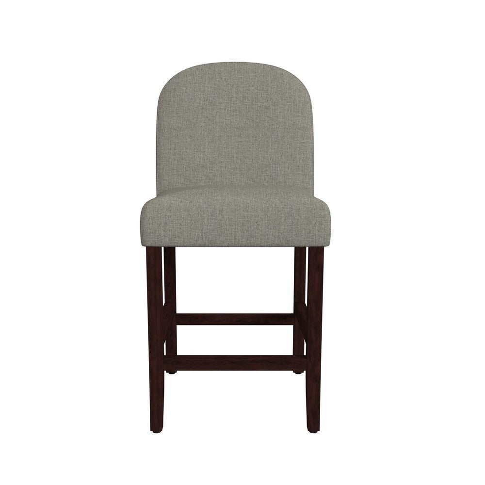 Aleo Counter Stool Chair | Gray Woven Fabric and Tapered Wood Legs BM334449