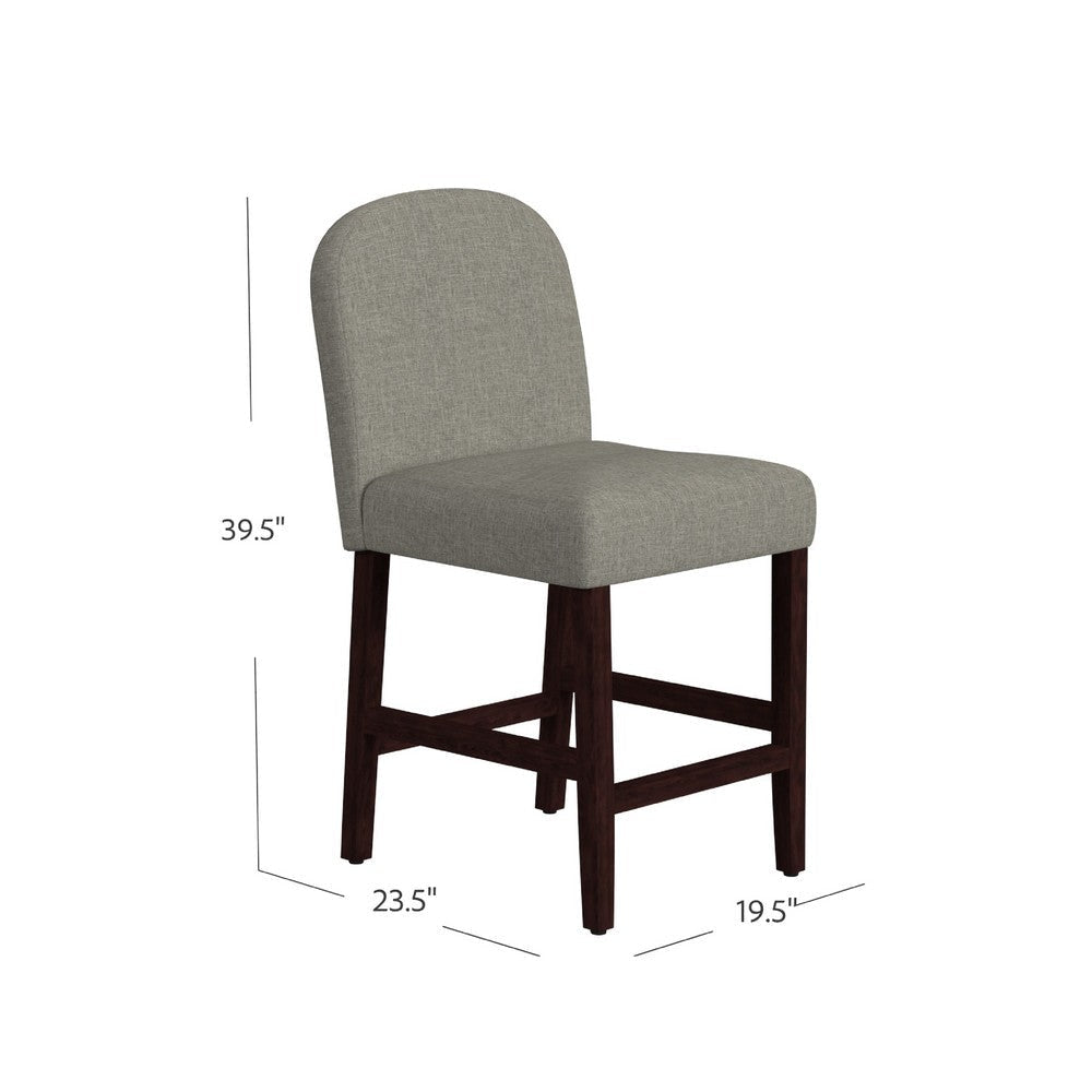 Aleo Counter Stool Chair | Gray Woven Fabric and Tapered Wood Legs BM334449