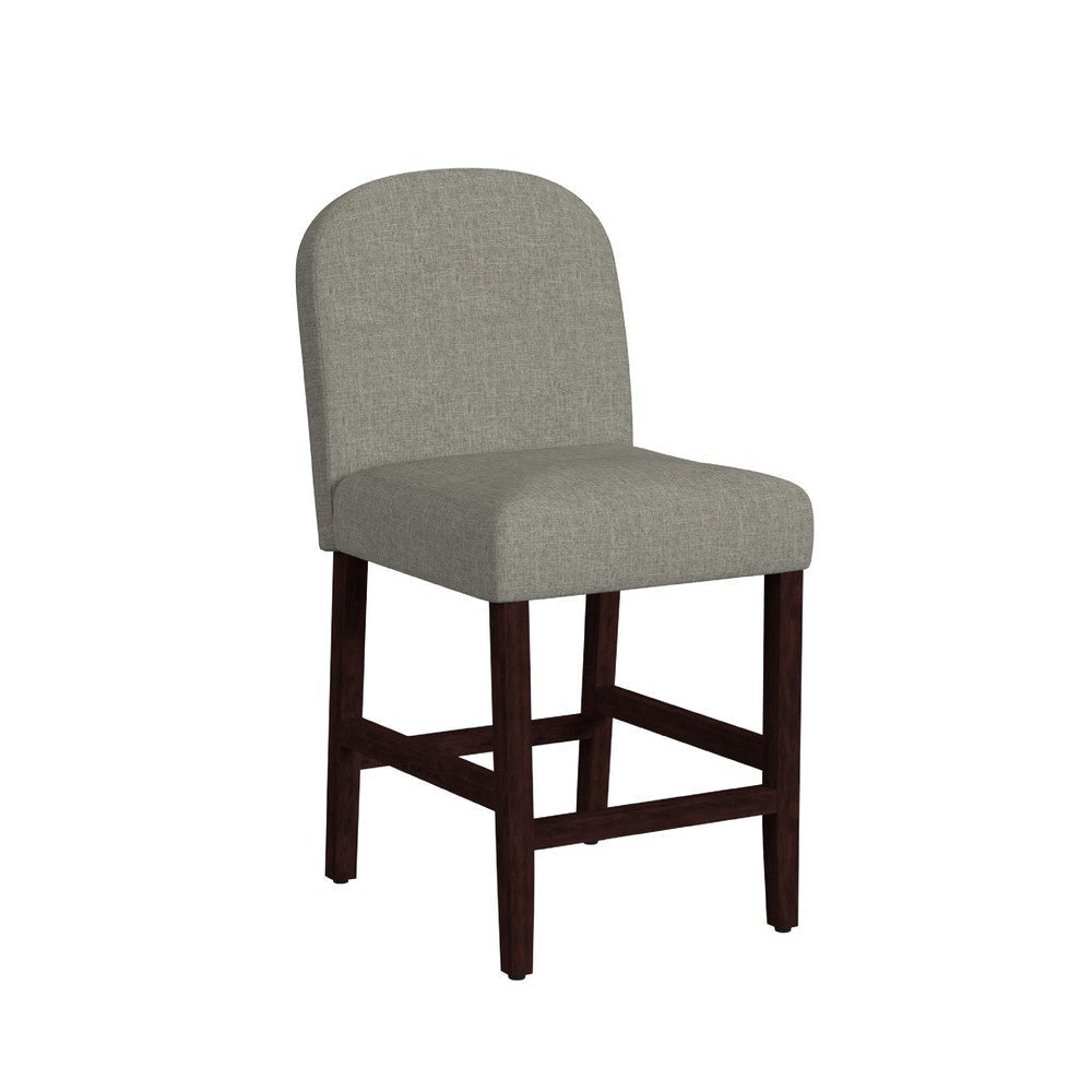 Aleo Counter Stool Chair | Gray Woven Fabric and Tapered Wood Legs