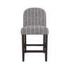 Aleo Counter Stool Chair | Woven Fabric Gray and White Tweed Stripes BM334450