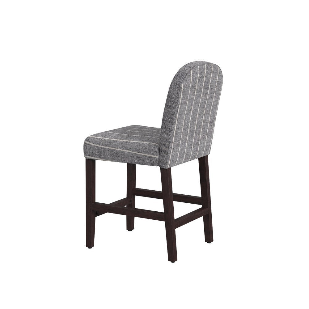 Aleo Counter Stool Chair | Woven Fabric Gray and White Tweed Stripes BM334450