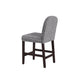 Aleo Counter Stool Chair | Woven Fabric Gray and White Tweed Stripes BM334450