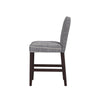 Aleo Counter Stool Chair | Woven Fabric Gray and White Tweed Stripes BM334450