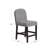 Aleo Counter Stool Chair | Woven Fabric Gray and White Tweed Stripes BM334450