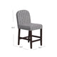 Aleo Counter Stool Chair | Woven Fabric Gray and White Tweed Stripes BM334450