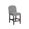 Aleo Counter Stool Chair | Woven Fabric Gray and White Tweed Stripes