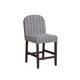 Aleo Counter Stool Chair | Woven Fabric Gray and White Tweed Stripes