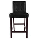 Popa Counter Stool Chair Set of 2 | Black Faux Leather | Tufted Back BM334452