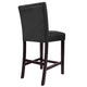 Popa Counter Stool Chair Set of 2 | Black Faux Leather | Tufted Back BM334452