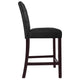 Popa Counter Stool Chair Set of 2 | Black Faux Leather | Tufted Back BM334452
