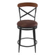 Swivel Counter Stool Chair | Industrial Black Metal Brown Faux Leather BM334453