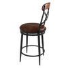 Swivel Counter Stool Chair | Industrial Black Metal Brown Faux Leather BM334453