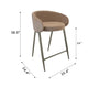 Counter Stool Chair | Modern Curved Padded Back | Light Brown Velvet BM334454