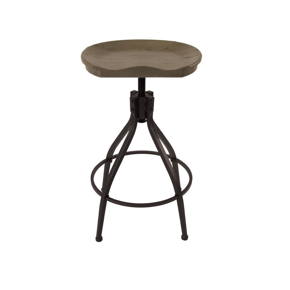 Counter Bar Stool | 26-30’’ Adjustable Height | Natural Brown Wood Seat BM334455