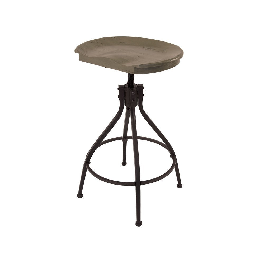 Counter Bar Stool | 26-30’’ Adjustable Height | Natural Brown Wood Seat BM334455