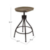 Counter Bar Stool | 26-30’’ Adjustable Height | Natural Brown Wood Seat BM334455