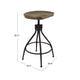 Counter Bar Stool | 26-30’’ Adjustable Height | Natural Brown Wood Seat BM334455