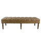Accent Dining Bench | 64’’ Brown Faux Leather Seat | Button Tufted BM334456