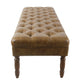 Accent Dining Bench | 64’’ Brown Faux Leather Seat | Button Tufted BM334456