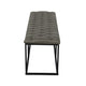 Ali Ottoman Bench | Metal Frame | Gray Button Tufted Faux Leather 52’’ BM334457